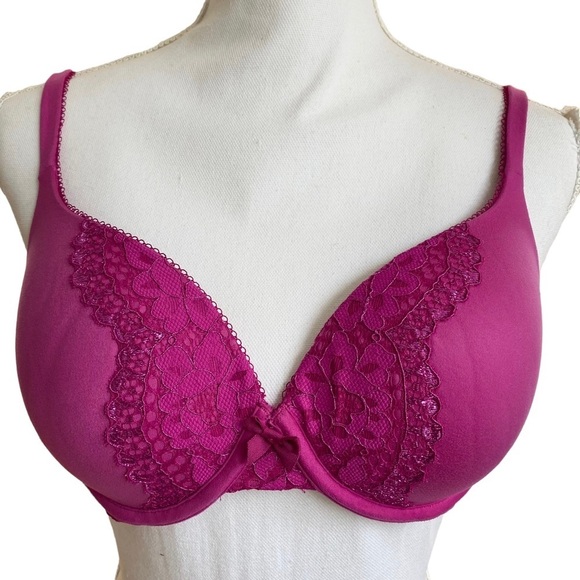 Victorias Secret Bra 34D Body By Victoria Perfect Shape Push Up Lace Racerback - Picture 1 of 10